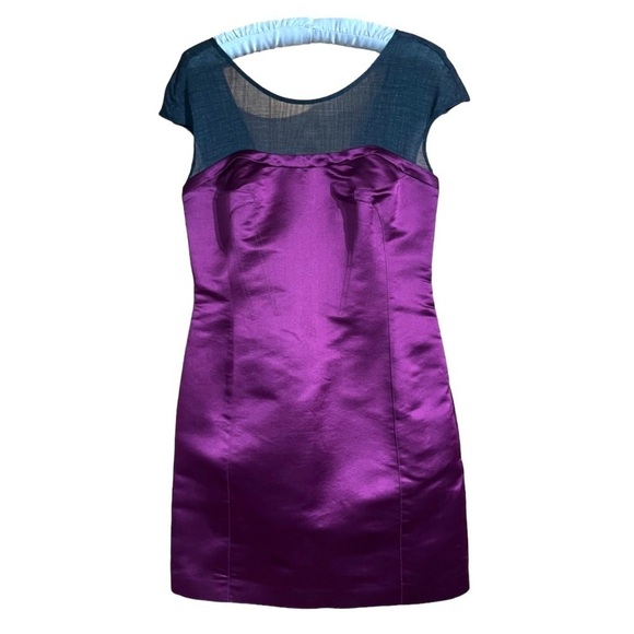 NEW Tory Burch 100% Silk Purple Corset Fitted Pencil Dress - Picture 1 of 14